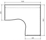 Стол эргономичный правый дуб шамони темный