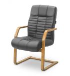 Кресло Атлант HSW экокожа экокожа премиум коричневая CN1116/ дерево - орех гамильтон