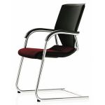 Кресло для посетителя Модус | Modus на полозьях красная 74/88