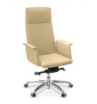 Кресло Лео кожа натуральная кожа с компаньоном бежевая