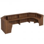 Стойка ресепшен П-образная с вырезом французский орех