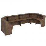 Стойка ресепшен П-образная с вырезом дуб шамони темный