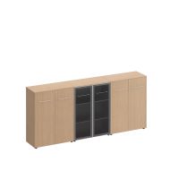 Шкаф комбинированный средний (закрытый + стекло + закрытый) МЕ 338 