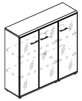  Шкаф средний комбинированный стекло в рамке (топ ДСП) МР 9490