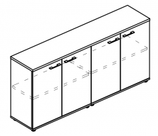 Шкаф низкий комбинированный закрытый (топ ДСП) МР 9455