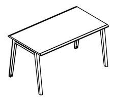 Стол письменный на металлокаркасе МТ (2 скоса) МР Б1Б 021.01