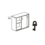Шкаф для документов с раздвижными дверьми и замком F8643