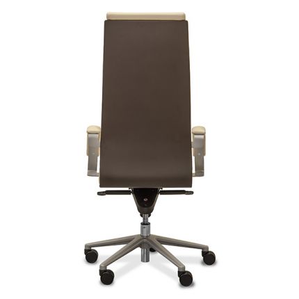 Кресло Торино иск.кожа Santorini/натуральная кожа / коричневая / бежевая Savanna