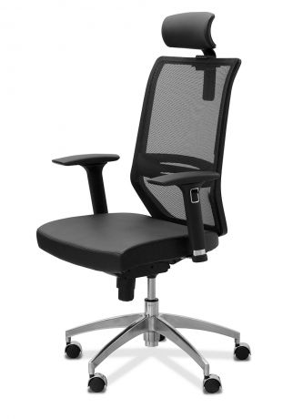 Кресло Aero lux подголовник сетка/ткань TW / черная/черная