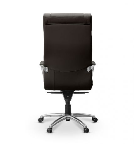 Кресло Олимп X с хромом натуральная кожа с компаньоном / серая NL50