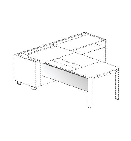 Фронтальная панель для столов L.200 венге/стекло коричневое