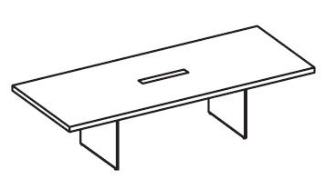 Стол переговорный прямоугольный светло-серый (керамогранит)