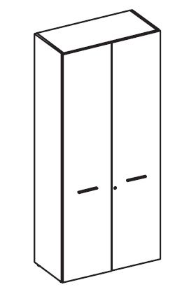 Шкаф высокий широкий с деревянными дверьми венге полосатый (шпон)
