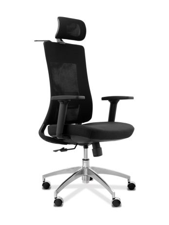 Кресло Pulse A ткань / TW черная (спинка)/ Bahama серая(сиденье)