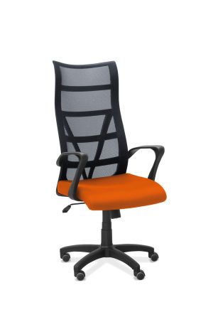 Кресло Топ сетка/ткань TW / черная/ оранжевая