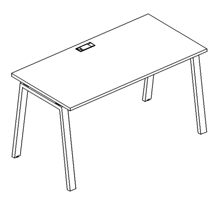 Стол письменный на металлокаркасе TRE белый премиум / металлокаркас серый