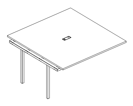 Секция стола для переговоров с каркасом DUE белый премиум / металлокаркас белый