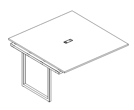 Секция стола для переговоров на ножках QUATTRO белый премиум / металлокаркас белый