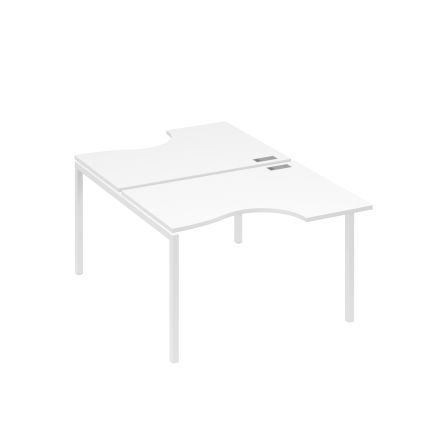 Рабочая станция каркас DUE столы (2х120) Классика белый премиум / металлокаркас белый
