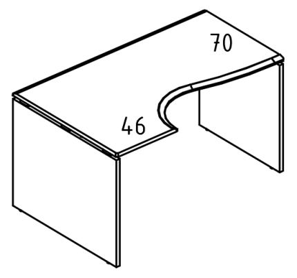 Стол эргономичный ДСП (2 скоса) левый  вяз либерти / мокко премиум