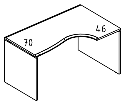 Стол Классика каркас ДСП (2 скоса) правый  вяз либерти / мокко премиум