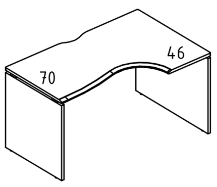 Стол эргономичный Классика на каркасе ДСП (1 скос) правый вяз либерти / мокко премиум