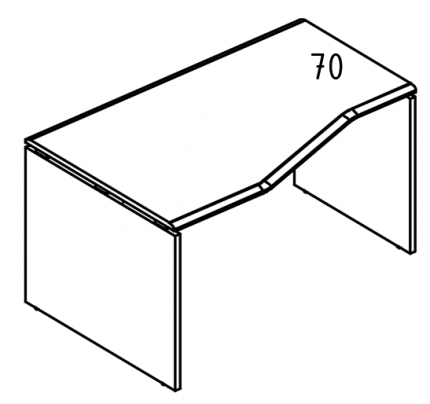 Стол эргономичный "Техно" на каркасе ДСП (2 скоса) левый вяз либерти / мокко премиум