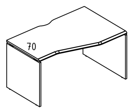 Стол эргономичный Техно на каркасе ДСП (1 скос) правый вяз либерти / мокко премиум