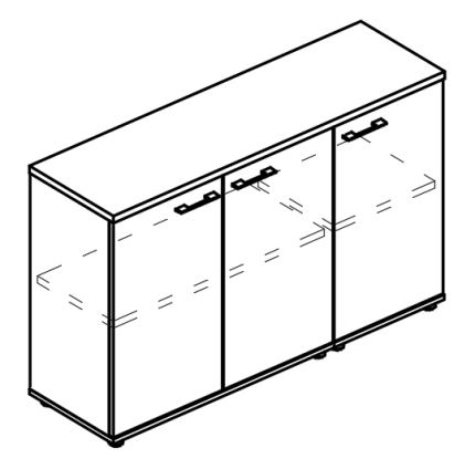 Шкаф низкий комбинированный закрытый (топ ДСП)  вяз либерти / вяз либерти