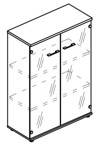 Шкаф прозрачные дверьми топ ДСП вяз либерти / мокко премиум