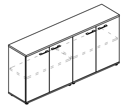 Шкаф низкий комбинированный закрытый (топ ДСП) вяз либерти / вяз либерти