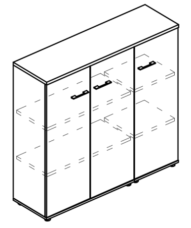 Шкаф средний комбинированный закрытый (топ ДСП) вяз либерти / вяз либерти