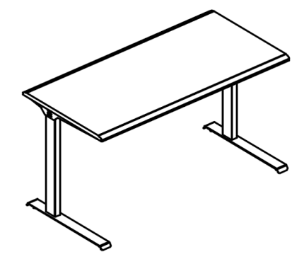  Стол письменный на металлокаркасе МL (2 скоса) вяз либерти / антрацит
