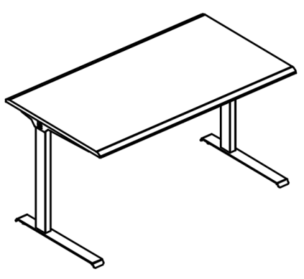 Стол письменный на металлокаркасе МL (2 скоса) вяз либерти / антрацит