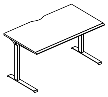 Стол компактный на металлокаркасе МL (1 скос) вяз либерти / антрацит