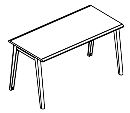 Письменный стол на металлокаркасе МТ (2 скоса)  вяз либерти / белый, вставка белая