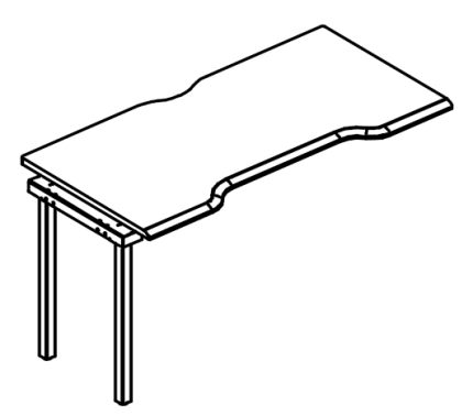 Секция стола Симметрия каркас МТ 1 скос вяз либерти / белый, вставка белая