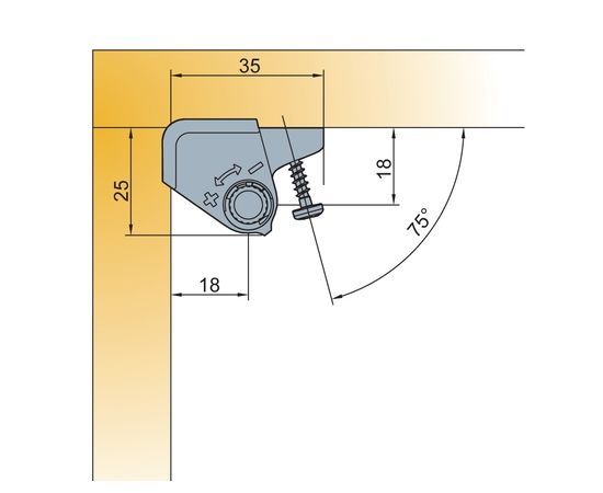 Доводчик угловой Glissando комплект 2 шт серый
