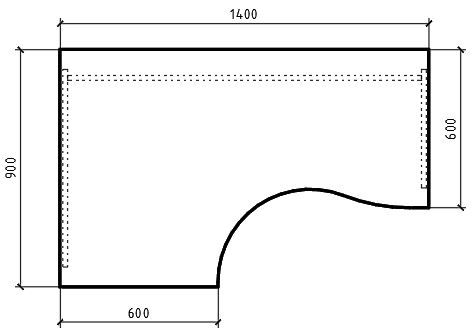 Стол эргономичный левый белый премиум