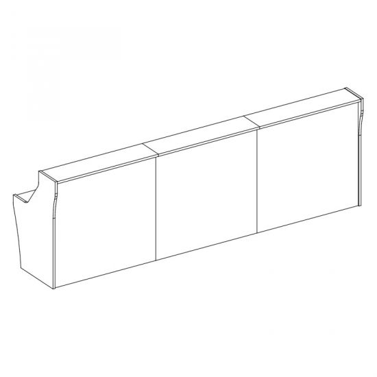 Стойка ресепшен прямая с вырезом белый премиум