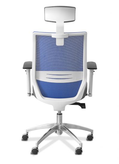 Кресло Аэро | Aero 3D HW белый каркас сетка/ткань Bahama серая/серая BA50