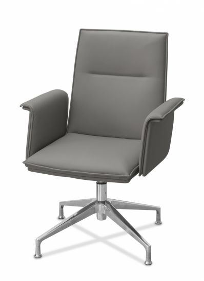 Кресло Лео Л HX4 без колес экокожа премиум черная CN1114