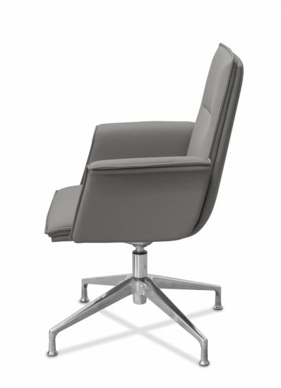 Кресло Лео Л HX4 без колес экокожа премиум черная CN1114