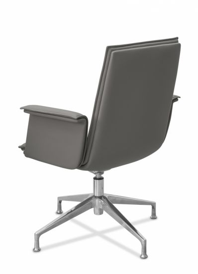 Кресло Лео Л HX4 без колес экокожа премиум черная CN1114