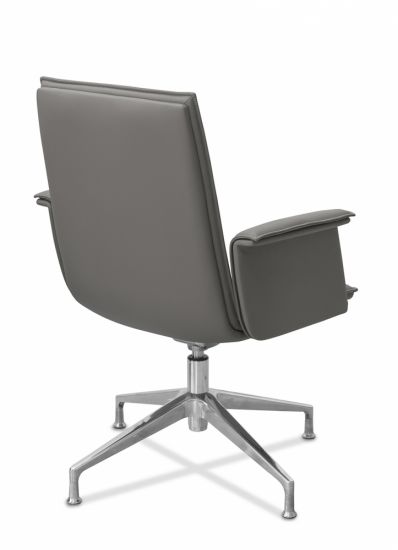 Кресло Лео Л HX4 без колес экокожа премиум черная CN1114