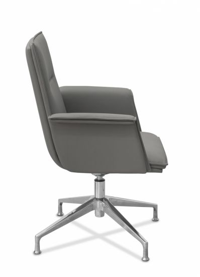 Кресло Лео Л HX4 без колес экокожа премиум черная CN1114