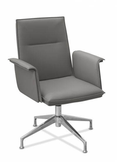 Кресло Лео Л HX4 без колес экокожа премиум черная CN1114