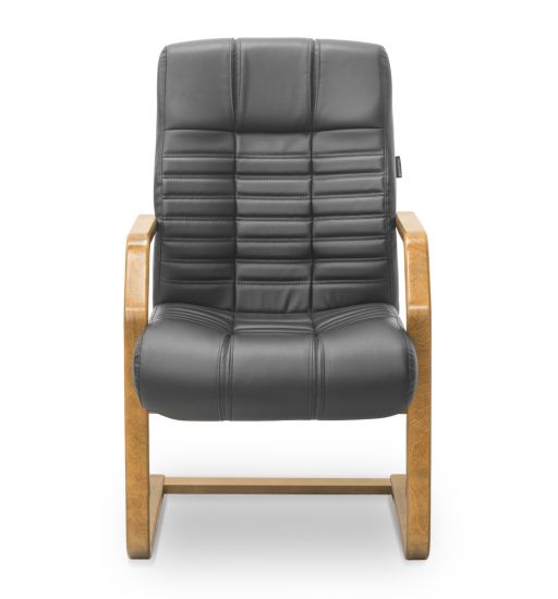 Кресло Атлант HSW экокожа экокожа премиум коричневая CN1116/ дерево - орех гамильтон