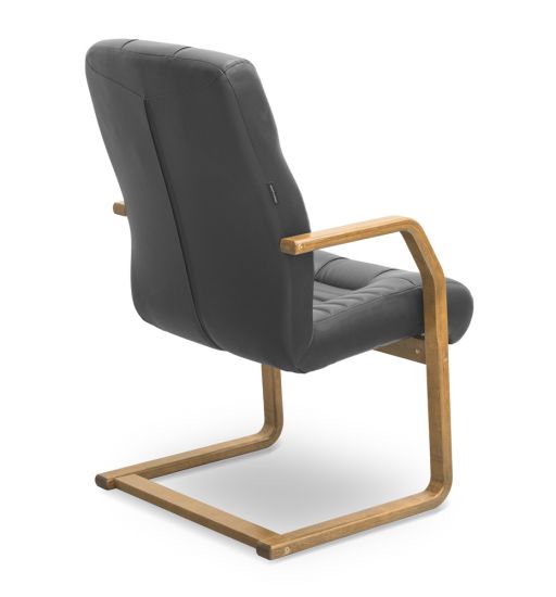 Кресло Атлант HSW экокожа экокожа премиум коричневая CN1116/ дерево - орех гамильтон