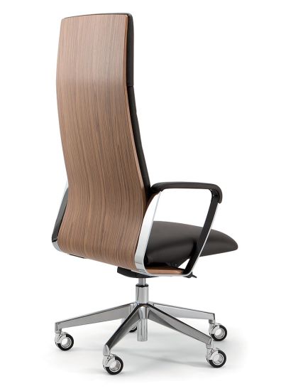 Кресло Директа | Directa высокое в дереве бордовая